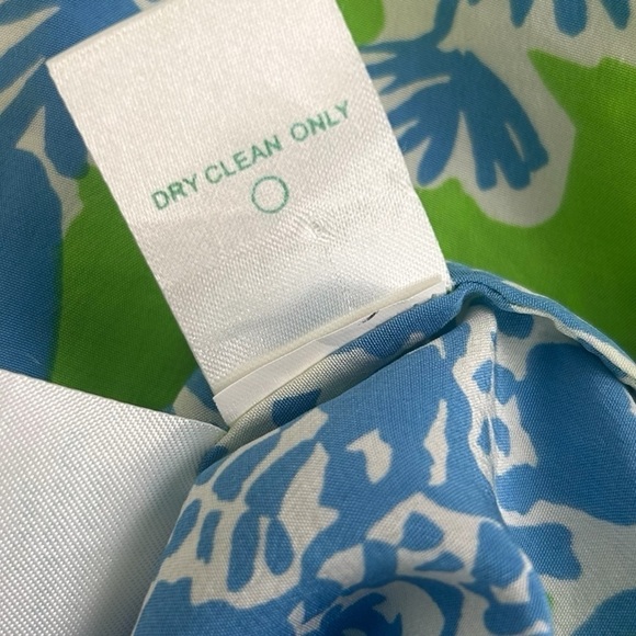Lilly Pulitzer Elsa Top Biggest Fan Blue Green 100% Silk Seahorse Coral XS READ - Picture 8 of 12